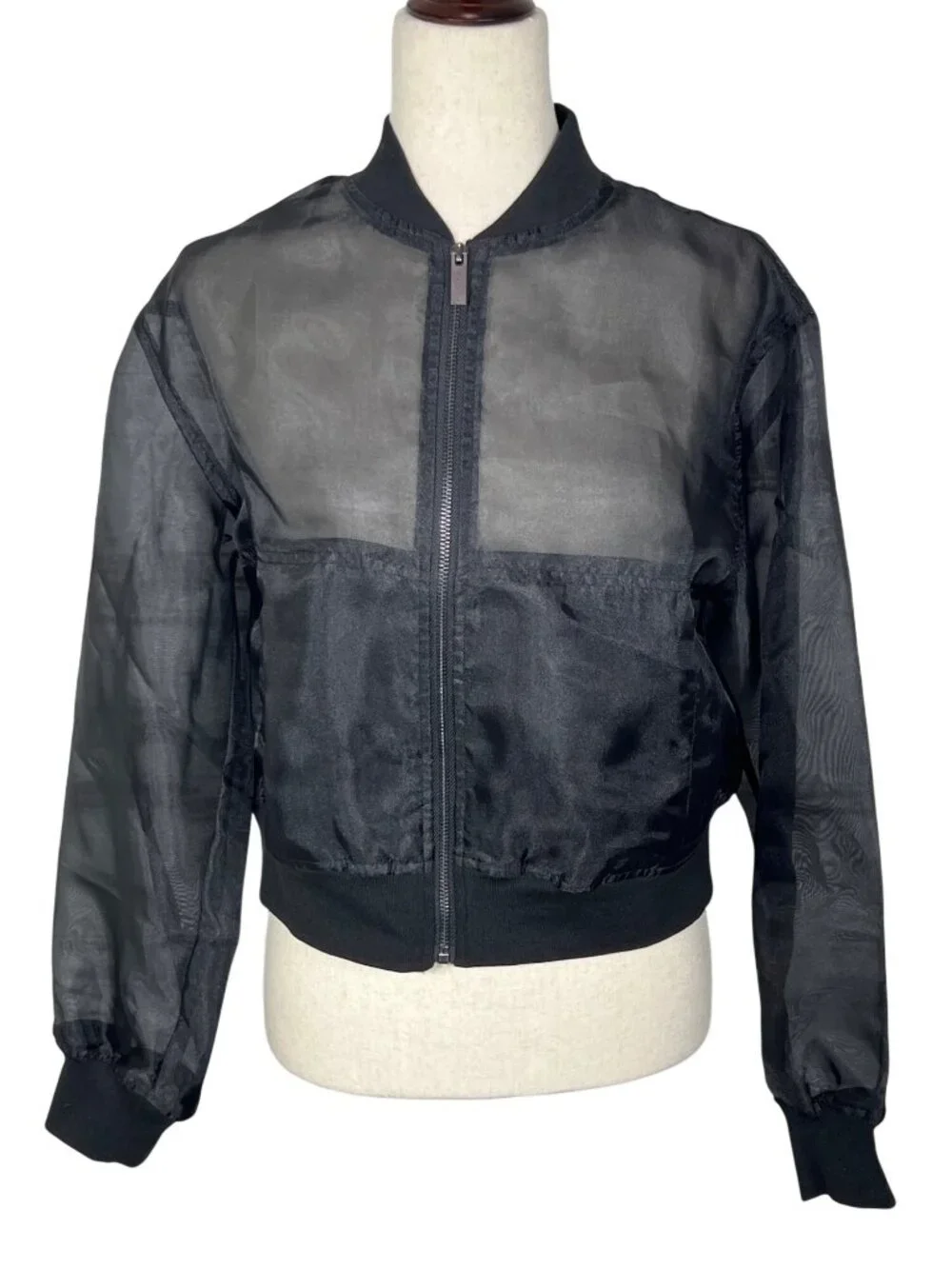 SANCTUARY Sheer Organza Bomber Jacket Black Sz XS NWT - Picture 1 of 5